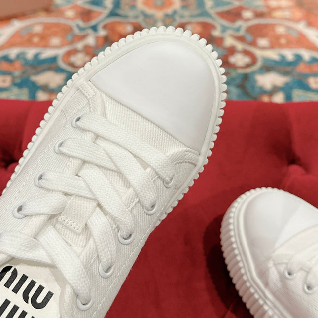 Sneakers Mules White Canvas
