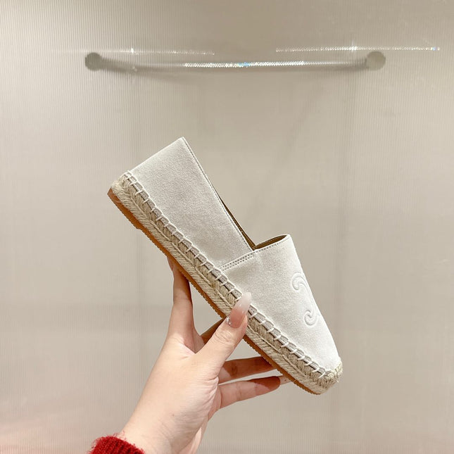 ESPADRILLES WHITE SUEDE EMBOSSED LOGO