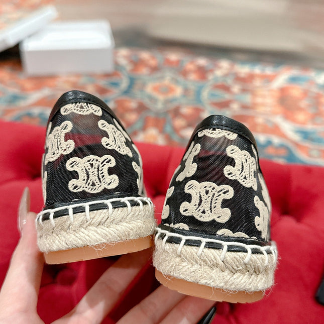 ESPADRILLES IN BLACK MIX BEIGE MESH