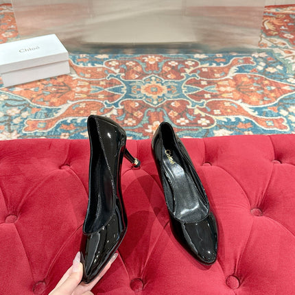 CHLOE 26S HIGH HEELS IN BLACK PATENT CALFSKIN