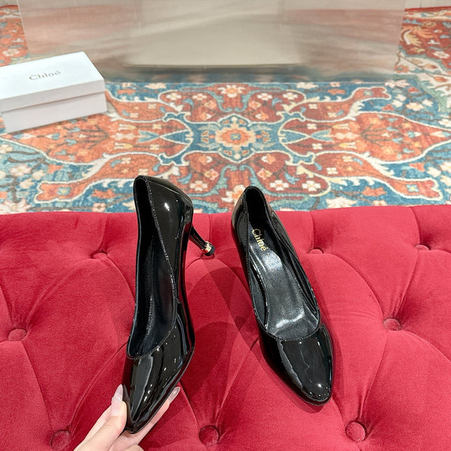 CHLOE 26S HIGH HEELS IN BLACK PATENT CALFSKIN