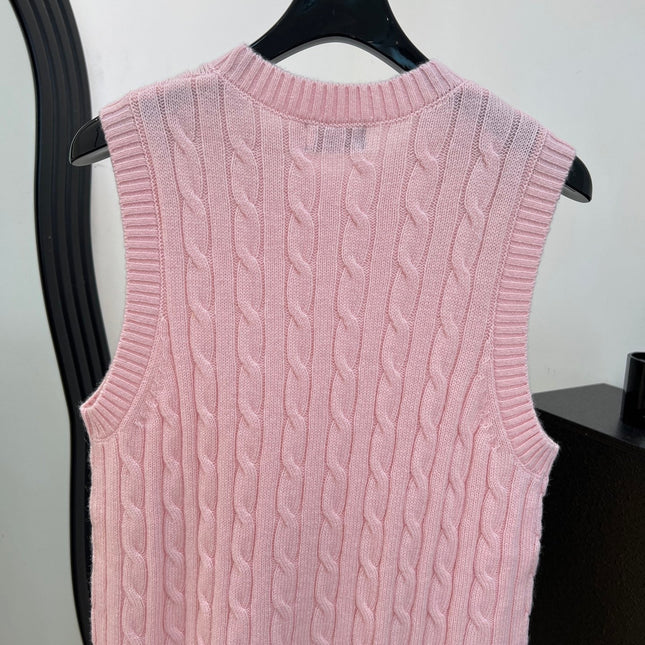 RALPH LAUREN 26S CREW-NECK CABLE-KNIT VEST 741