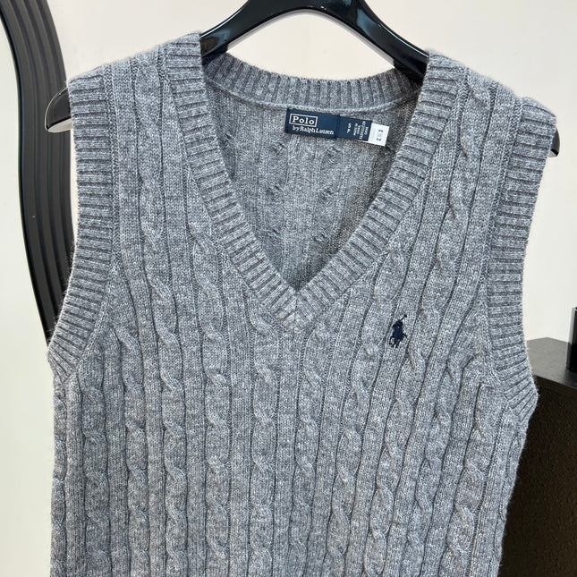 RALPH LAUREN 26S V-NECK CABLE-KNIT VEST 736