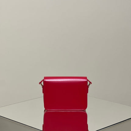 MINI CLAUDE 22 SHINY CALFSKIN CHERRY RED