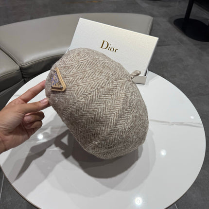 PRADA  26S TWEED BERET 566130