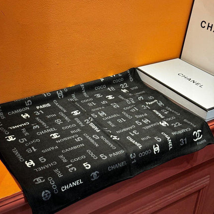 CHANEL 25S SCARF 180 IN CASHMERE SILK 738480
