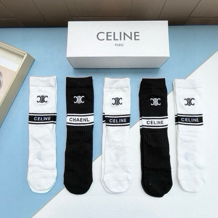 CELINE 26S CREW SOCKS 413909 (1 BOX)
