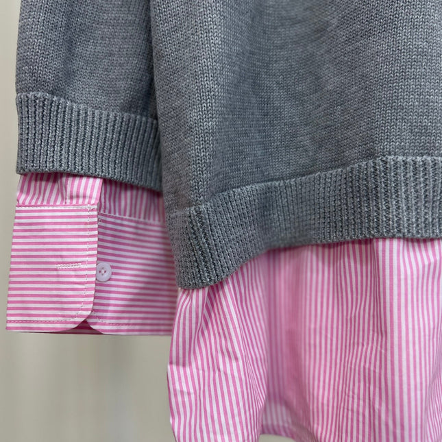 BALENCIAGA 26S LAYERED SHIRT V-NECK KNIT SWEATER 307