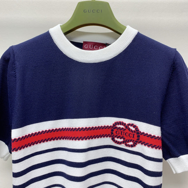 GUCCI SHORT-SLEEVE KNIT TOP 253100