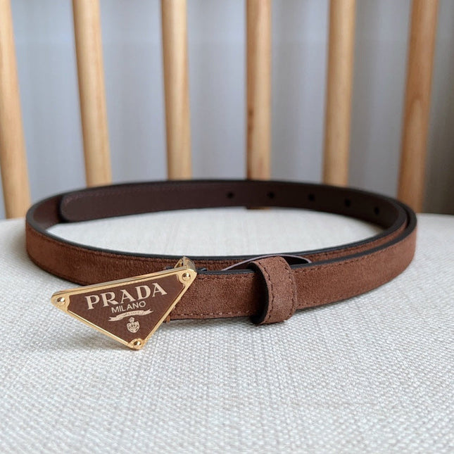 PRADA 25S BELT 15 MM IN BROWN SUEDE 541737