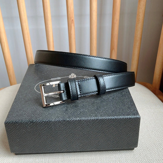 PRADA 25S BELT 25 MM IN BLACK CALFSKIN 585800