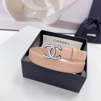 CC 30MM BELT IN DESERT SAND CALFSKIN METAL HARDWARE