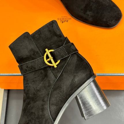 JILL 60 ANKLE BOOT IN BLACK SUEDE