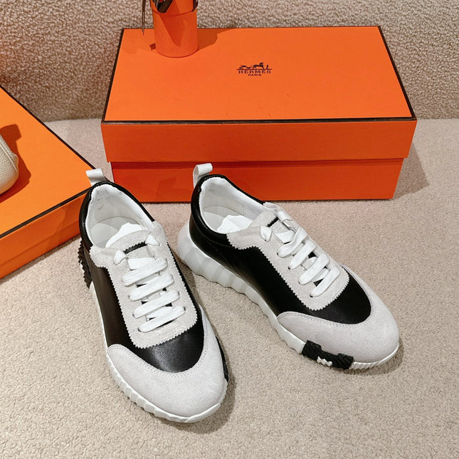 MAINLAND SNEAKER IN PALE GRAY SUEDE AND BLACK CALFSKIN