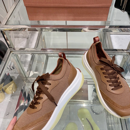 SNEAKER IN BURNT ORANGE CANVAS MIX SUEDE WITH LAMBSKIN