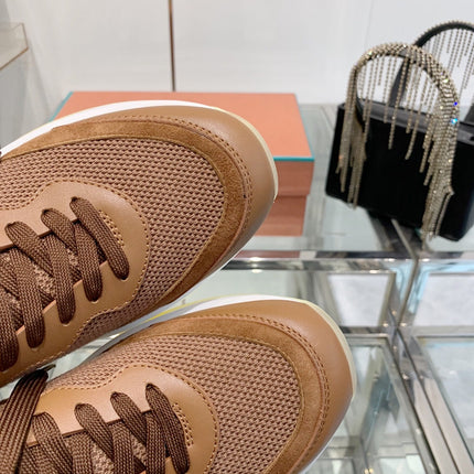 SNEAKER IN BURNT ORANGE CANVAS MIX SUEDE WITH LAMBSKIN