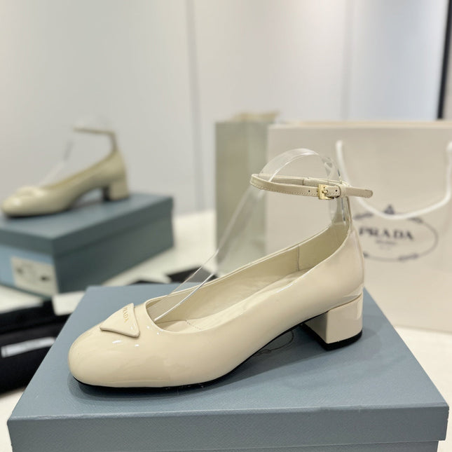 PRA NAPPA MARY JANE PUMPS CREAMY WHITE LAMBSKIN