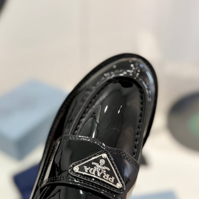 PRA BRUSHED LOAFERS GLOSSY BLACK LAMBSKIN