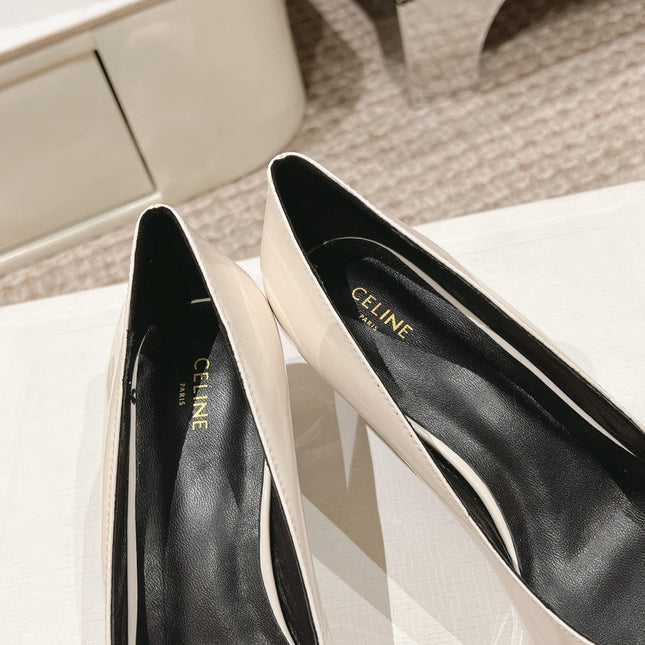 HIGH PUMP 5 CM IN WHITE PATENT CALFSKIN