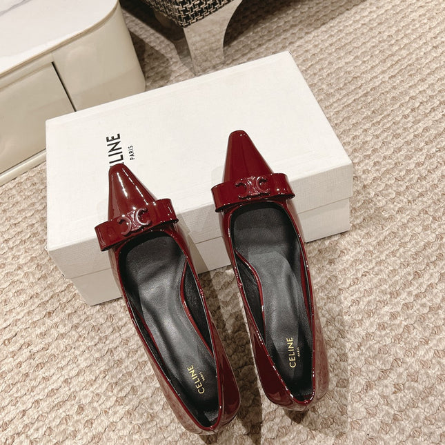 TRIOMPHE HIGH PUMP 5 CM IN RUBY RED PATENT CALFSKIN