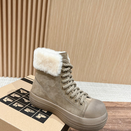 ANKLE BOOTS IN DESERT BROWN SUEDE AND CALFSKIN