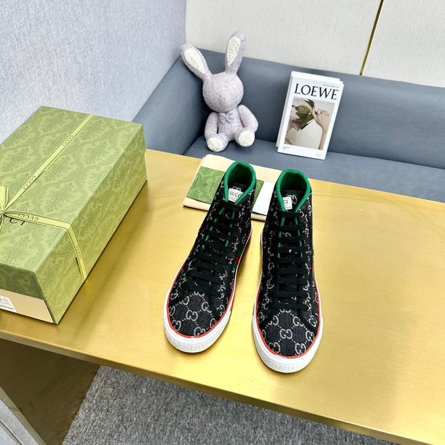 GG TENNIS 1977 HIGH-TOP TRAINER BLACK CANVAS