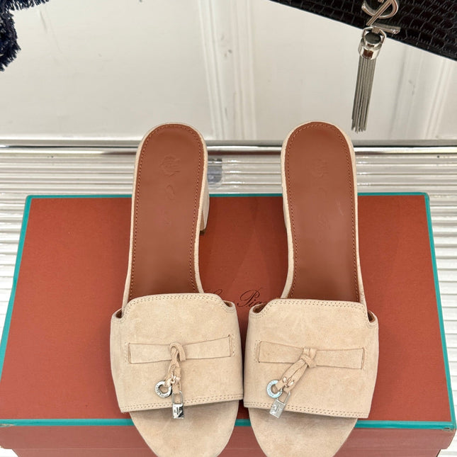 HIGH HEELS IN BEIGE SUEDE AND LAMBSKIN