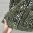 GUCCI 25 KNITTED POLO LONG-SLEEVED TOP GREEN GRAY WOOL
