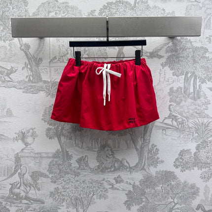 MIUMIU PLEATED DRAWSTRING MINI SKIRT 267801