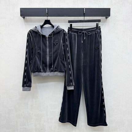 PRADA 26S HOODIE AND WIDE-LEG PANTS SET 1251