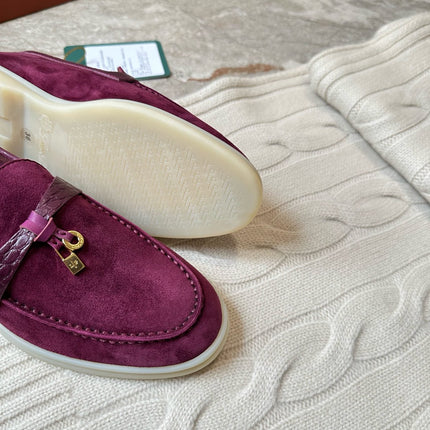 LP LOAFERS 25S IN BURGUNDY SUEDE MIX LAMBSKIN