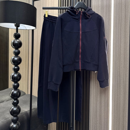 ALO 26S HOODED ZIP-UP JACKET AND WIDE-LEG PANTS SET 433