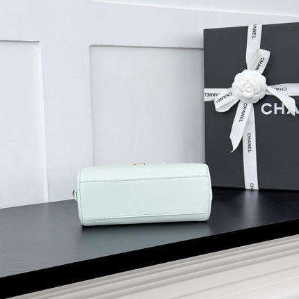 CHANEL 26S BOWLING BAG 21 IN MINT GREEN CALFSKIN
