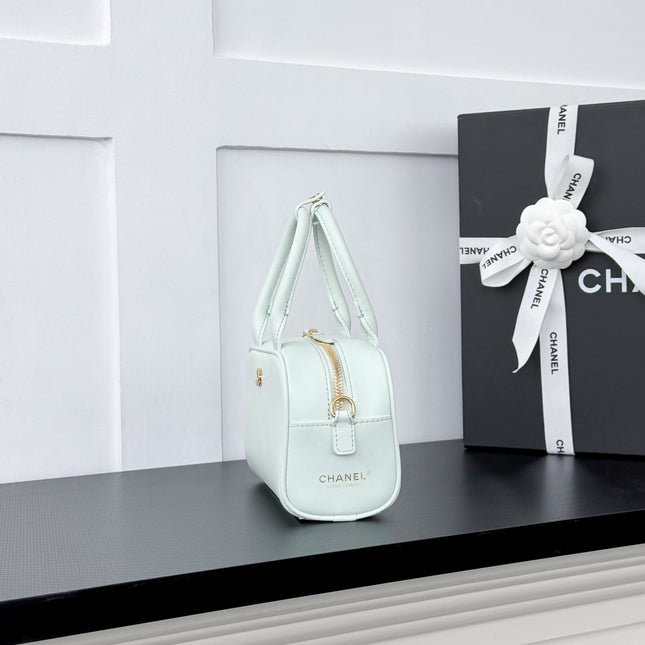 CHANEL 26S BOWLING BAG 21 IN MINT GREEN CALFSKIN