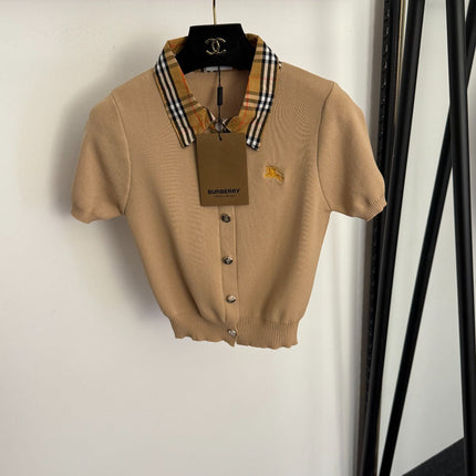 BURBERRY 26S SHORT-SLEEVE KNIT POLO SHIRT 363