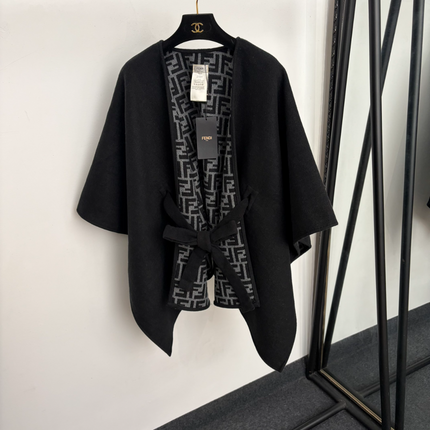 FENDI 26S REVERSIBLE BELTED PONCHO 541
