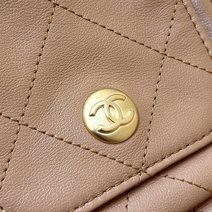 CHANEL 25S HOBO RETRO BAG 24 IN WARM TAUPE CALFSKIN