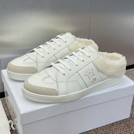 STAR SNEAKER IN WHITE CALFSKIN AND SHEARLING
