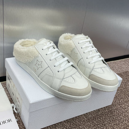 STAR SNEAKER IN WHITE CALFSKIN AND SHEARLING