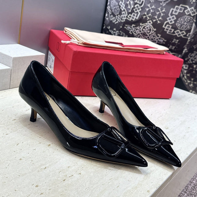 VALENTINO 26S HIGH HEELS 40 MM IN BLACK PATENT CALFSKIN