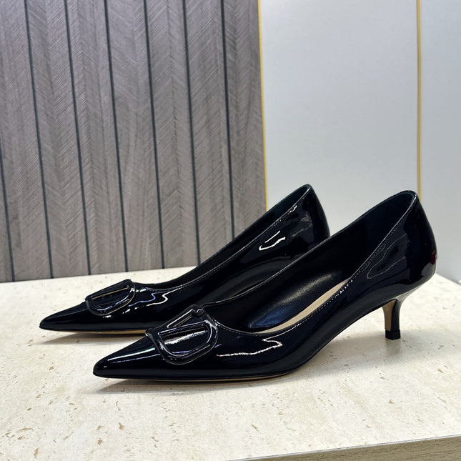 VALENTINO 26S HIGH HEELS 40 MM IN BLACK PATENT CALFSKIN
