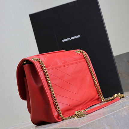 NIKI MEDIUM 28 IN CLASSIC RED LAMBSKIN GOLD HARDWARE