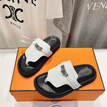 EMPIRE SANDAL BLACK MIX WHITE CALFSKIN