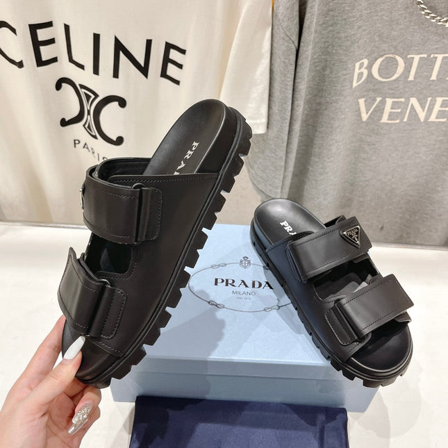 PRA STRAP SANDALS BLACK CALFSKIN