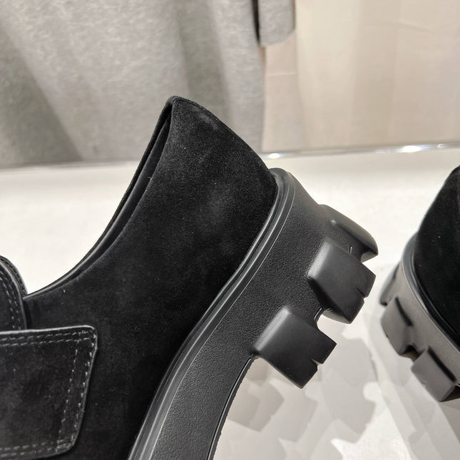 MONOLITH LOAFERS IN BLACK SUEDE