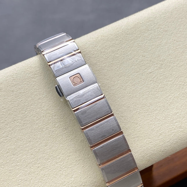CONSTELLATION PETITE WATCH SILVER AND ROSE GOLD CASE WITH CRYSTALS