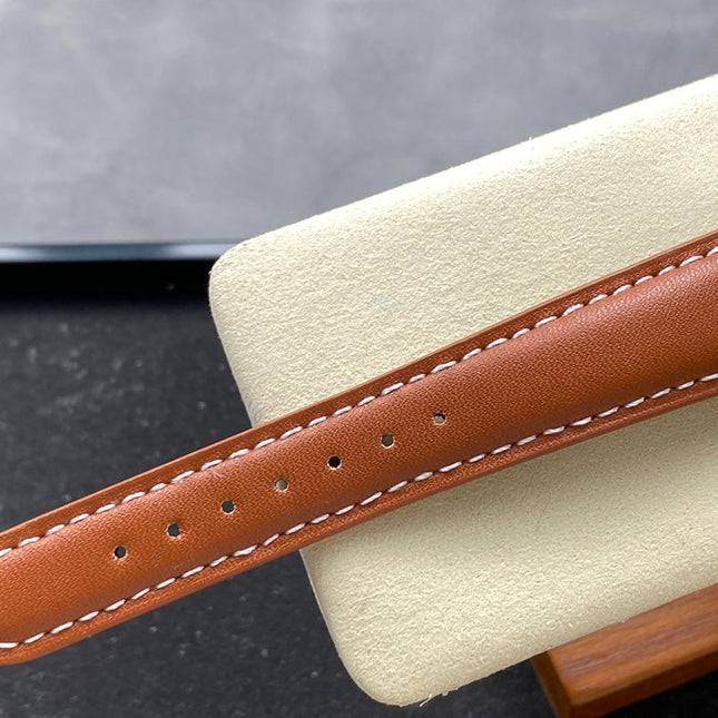 CALATRAVA STEEL CASE BROWN CALFSKIN STRAP