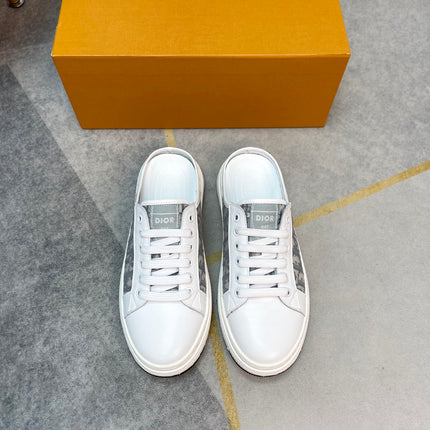 CD RETRO MULE WHITE AND BEIGE CALFSKIN