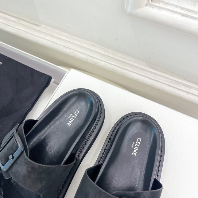 DAD SANDAL MULE IN BLACK SUEDE