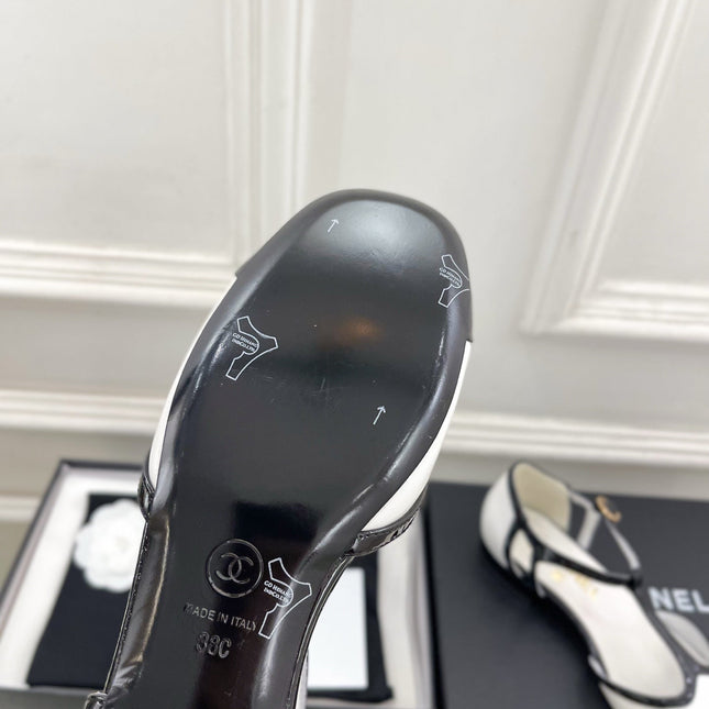 CHANEL 26S T STRAP MARY JANES IN WHITE LAMBSKIN